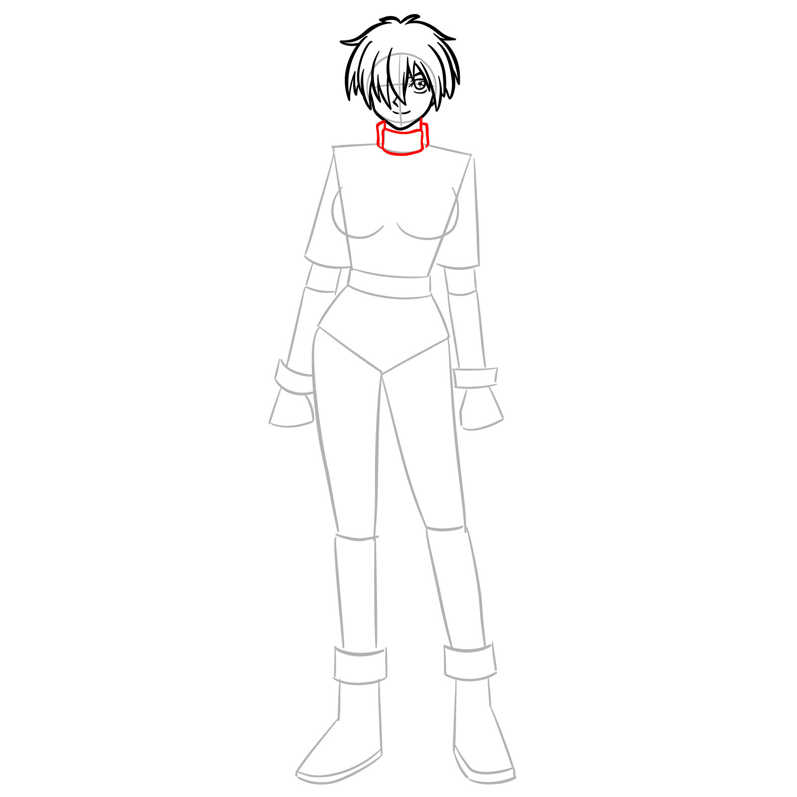 How to Draw Seras Victoria from OVA - step 08