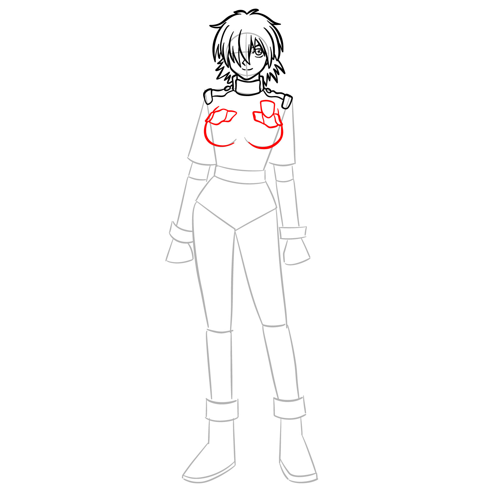 How to Draw Seras Victoria from OVA - step 11