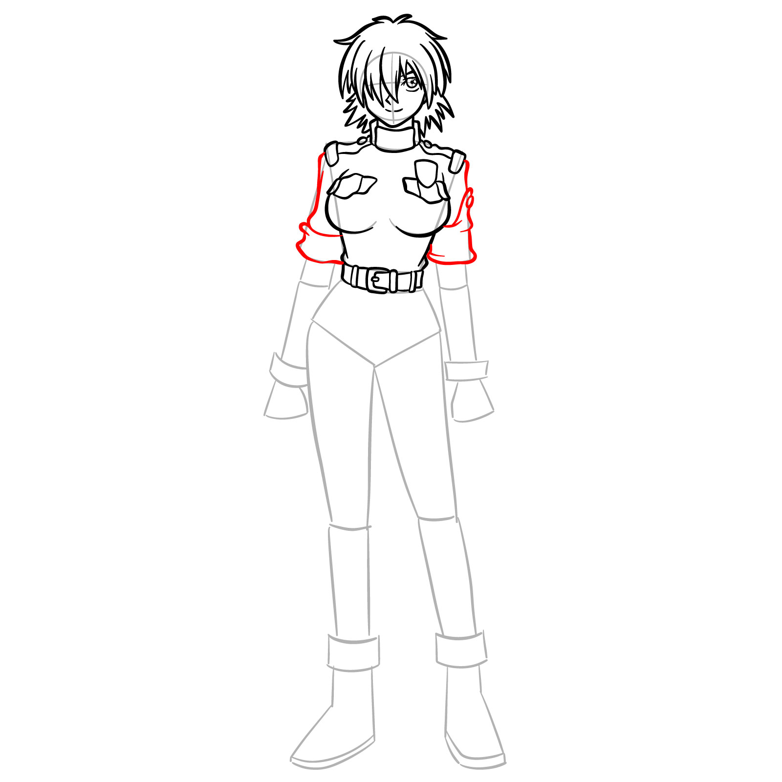How to Draw Seras Victoria from OVA - step 13