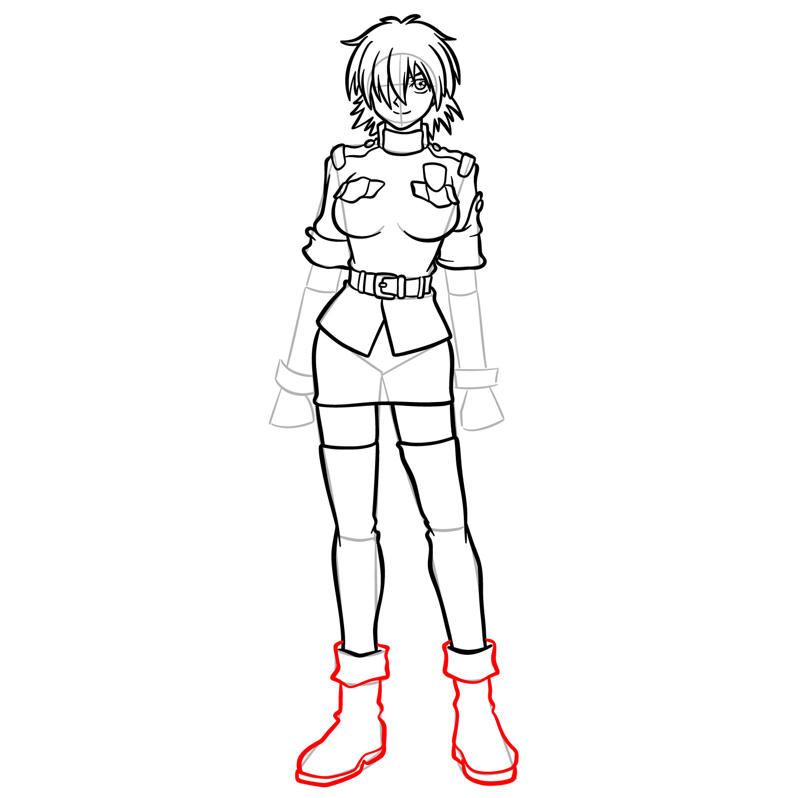 How to Draw Seras Victoria from OVA - step 17