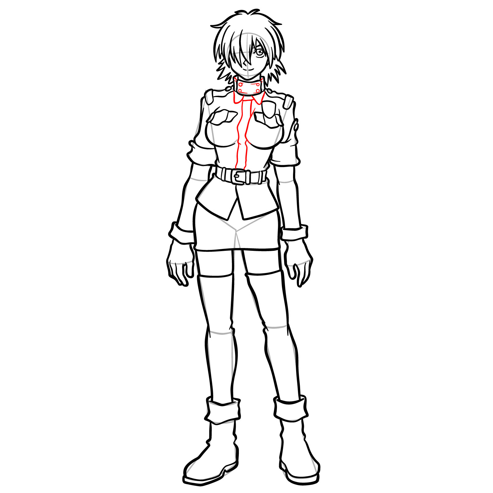 How to Draw Seras Victoria from OVA - step 20