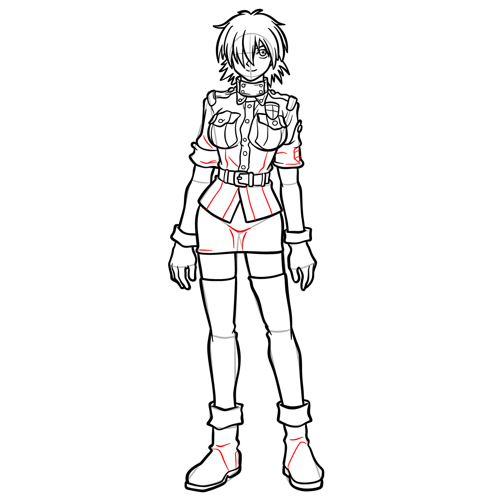 How to Draw Seras Victoria from OVA - step 22