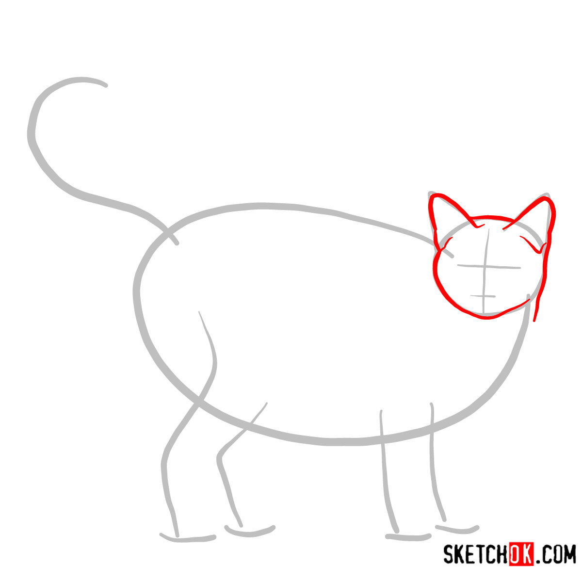 How to draw The Ocicat - step 02