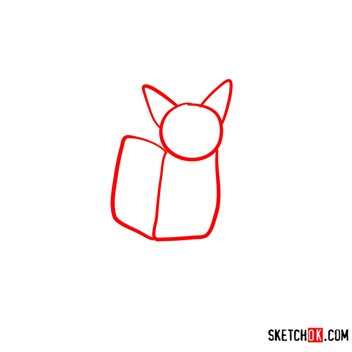 How to draw the Abyssinian cat - step 01