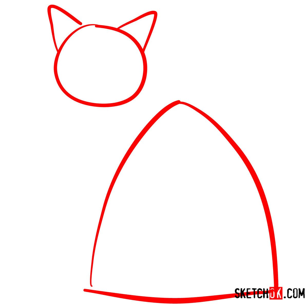 How to draw the American Shorthair cat - step 01