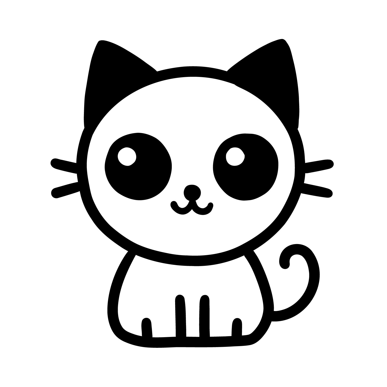 Easy How to Draw a Cartoon Cat Tutorial and Cat Coloring Pages