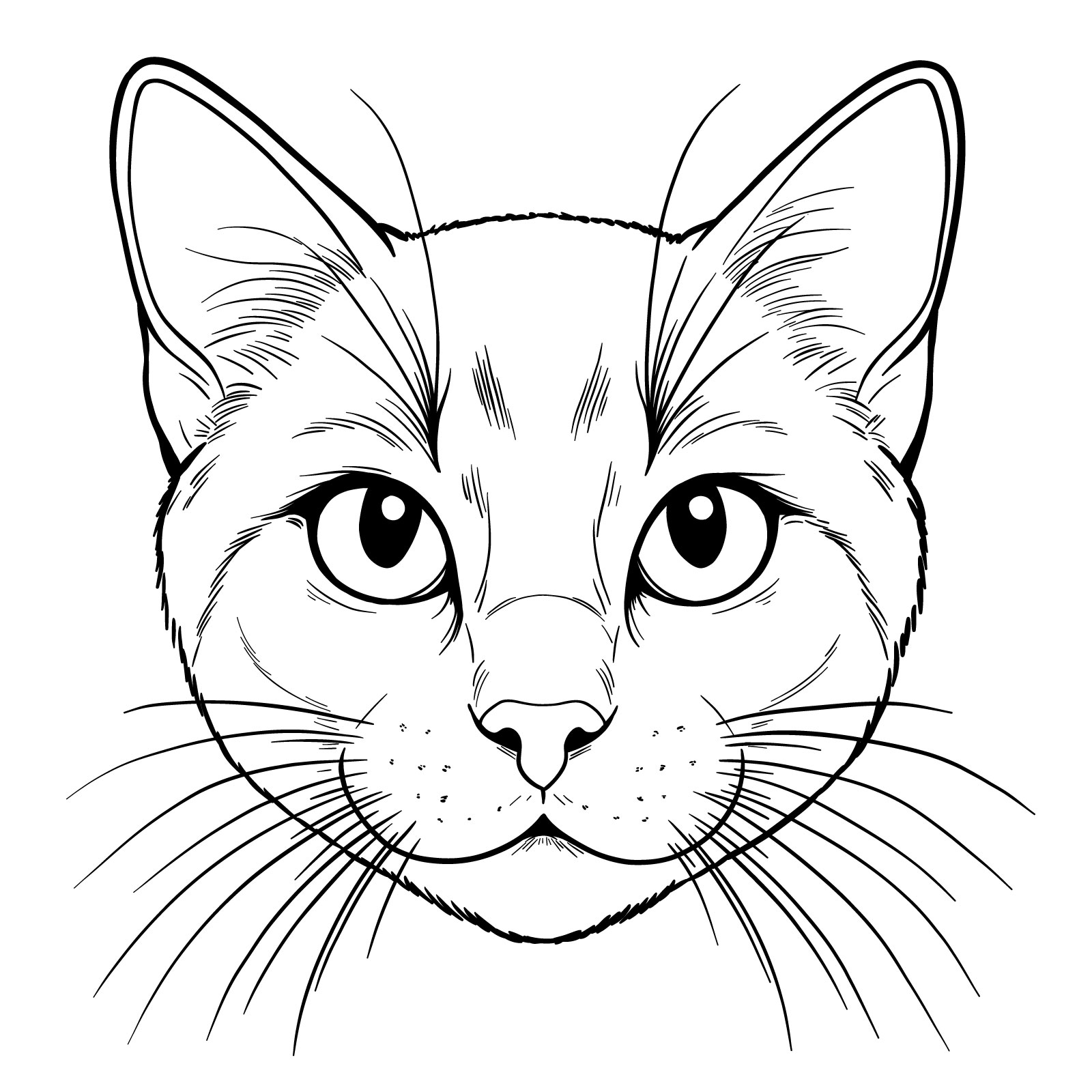 How to draw a cat's face - easy step-by-step drawing guide