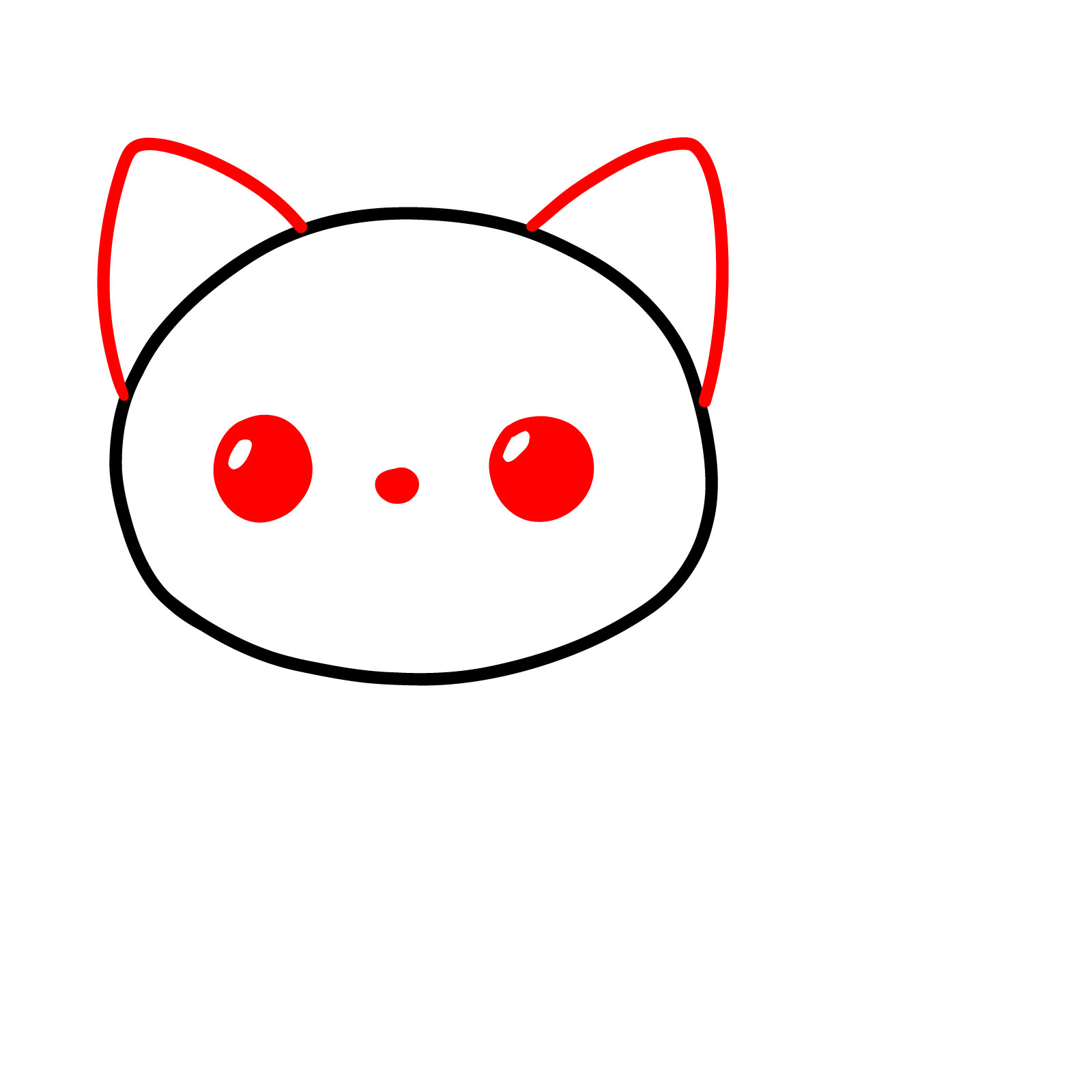 Chubby Cheeks Cat Easy Drawing - step 02