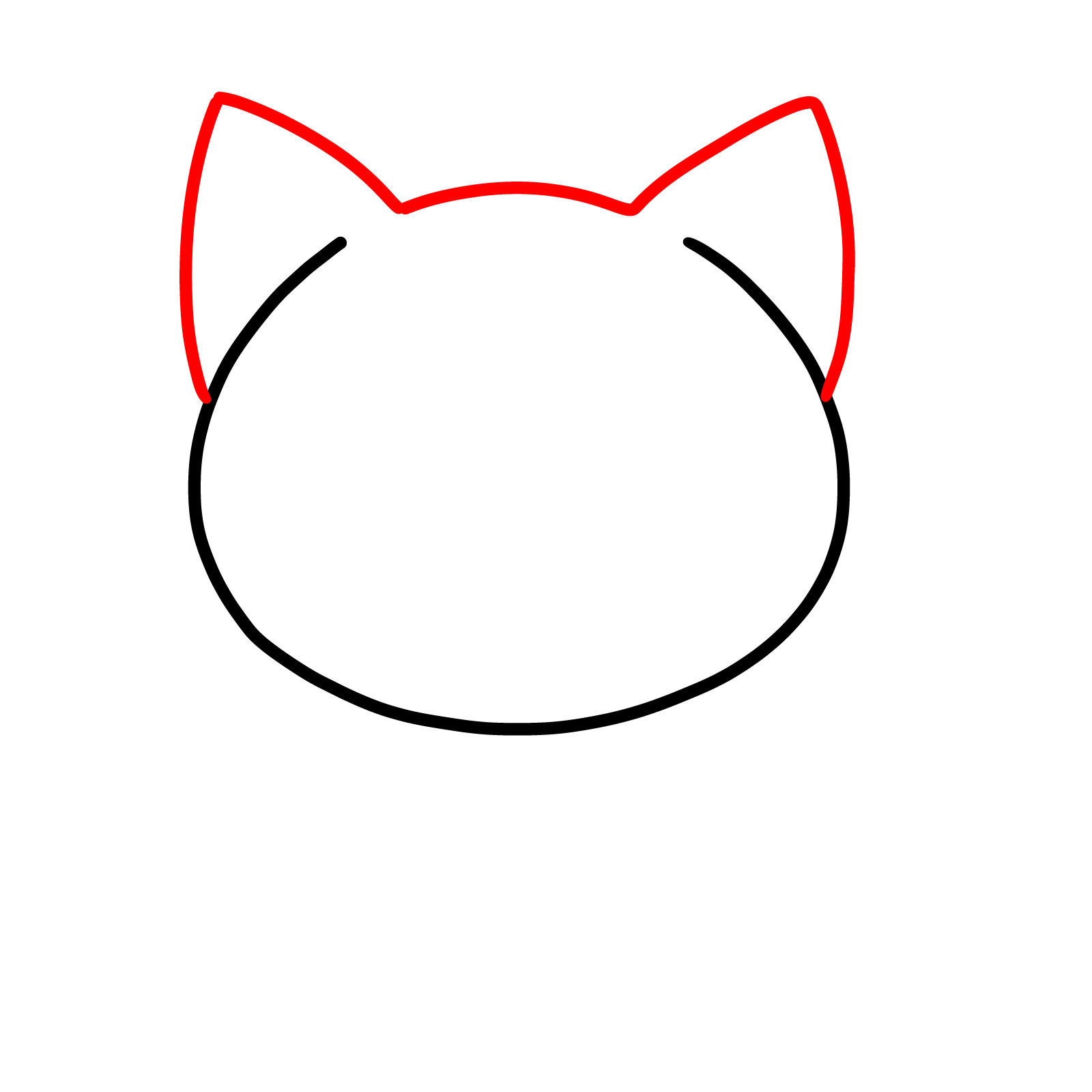 How to draw a Kawaii Cat - step 02