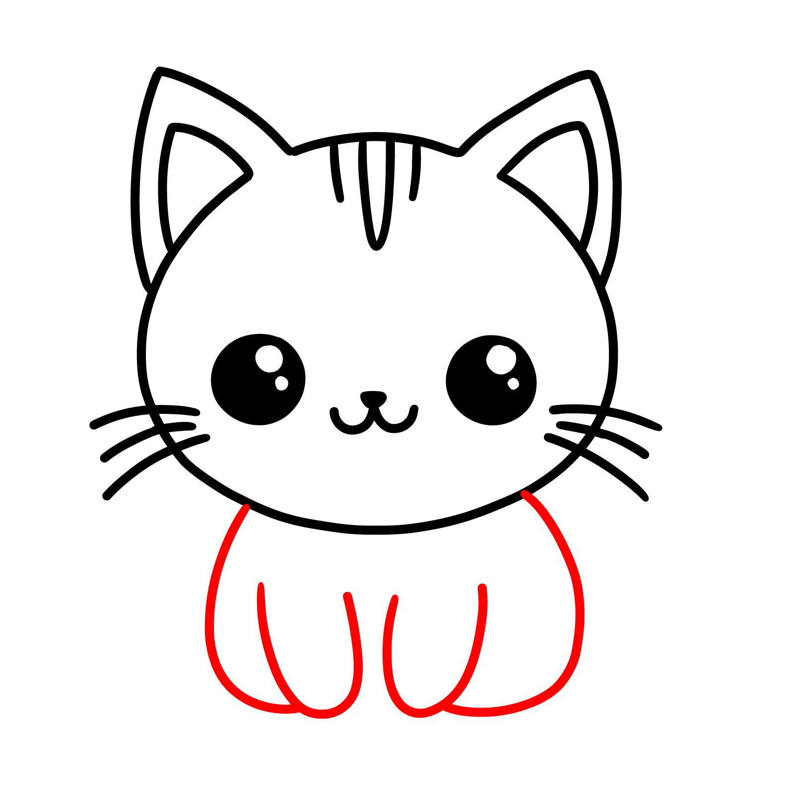 How to draw a Kawaii Cat - step 05