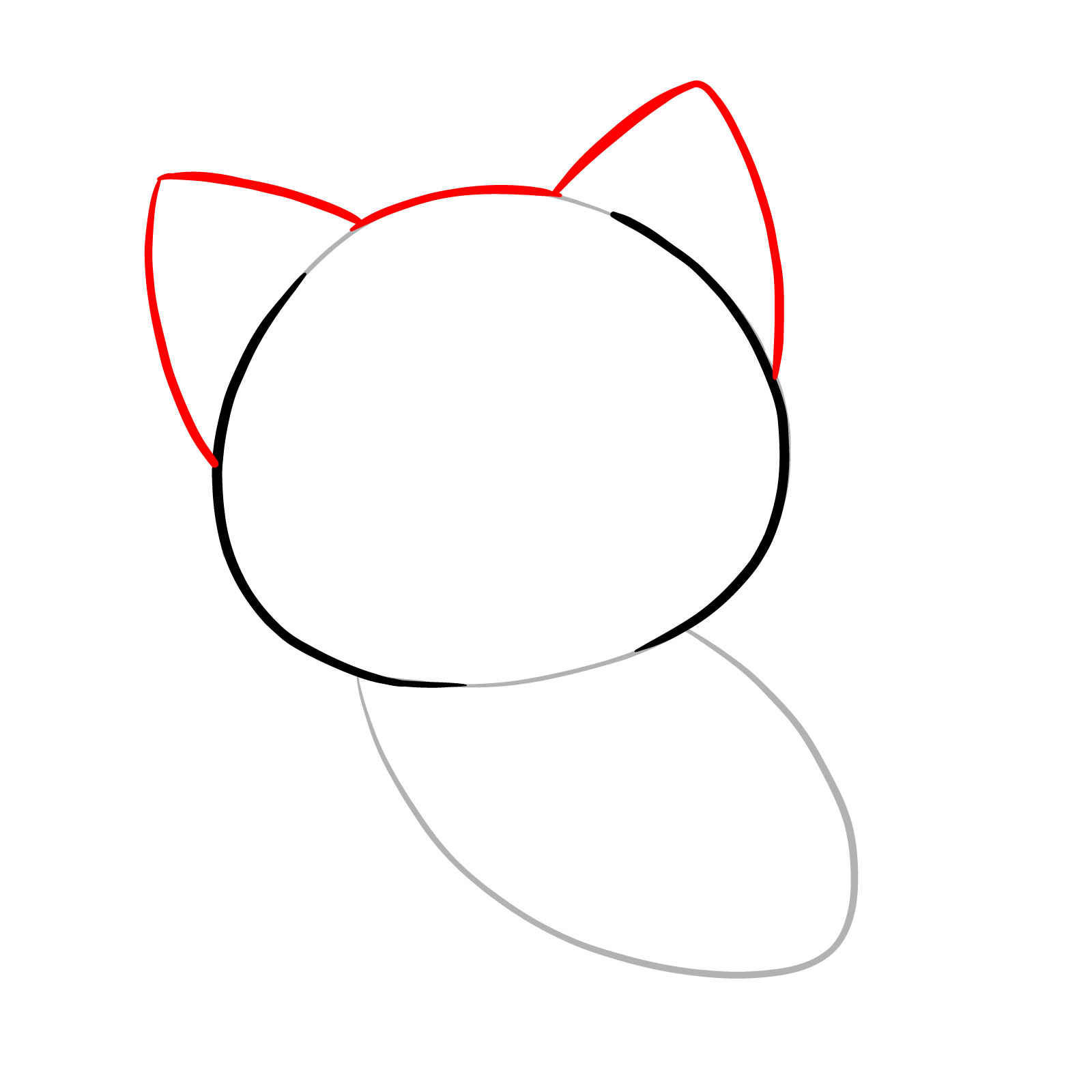 How to draw an anime cat - step 03