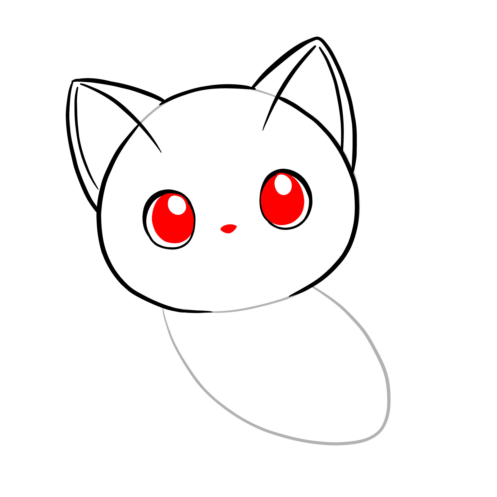 How to draw an anime cat - step 05