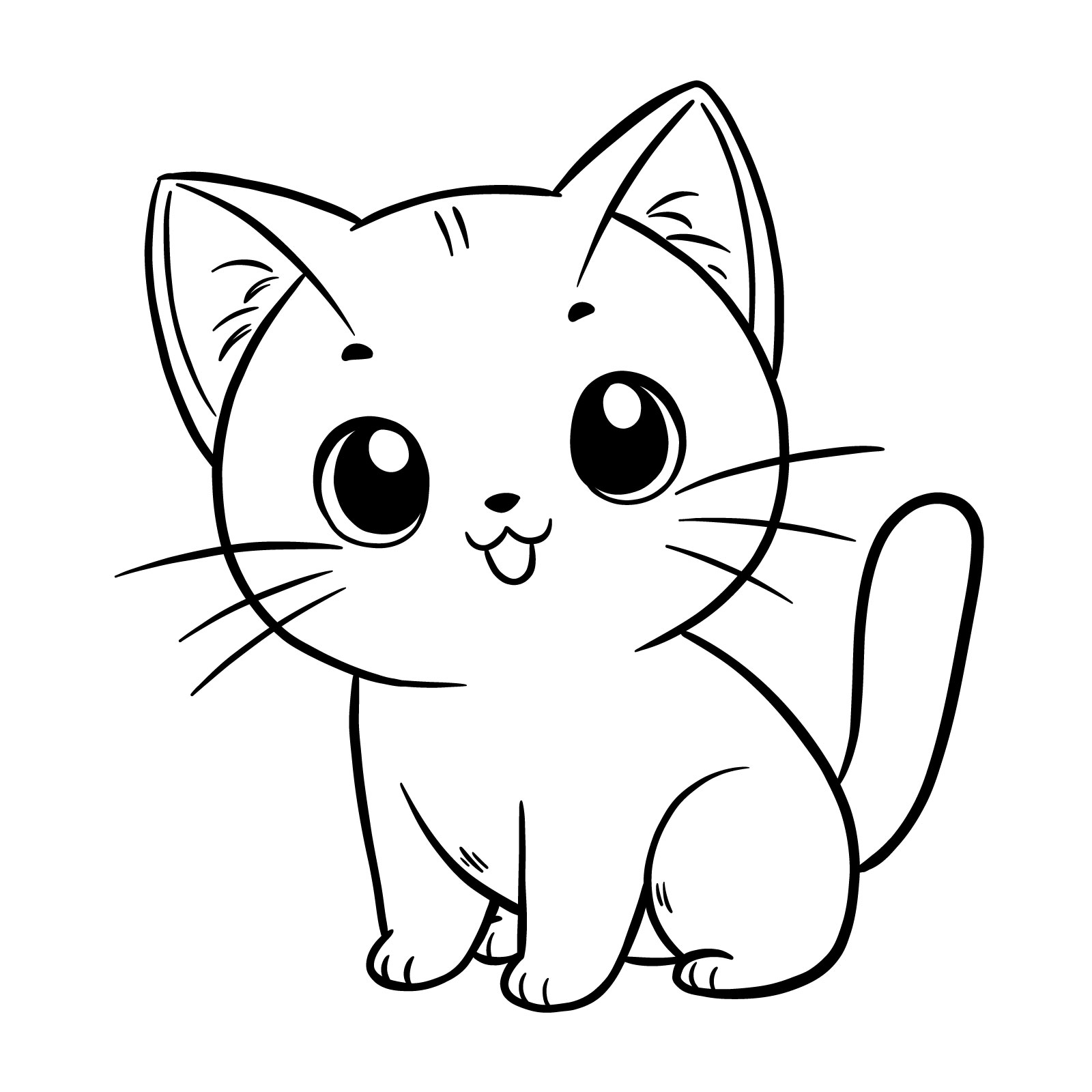 How to draw an anime cat - the result