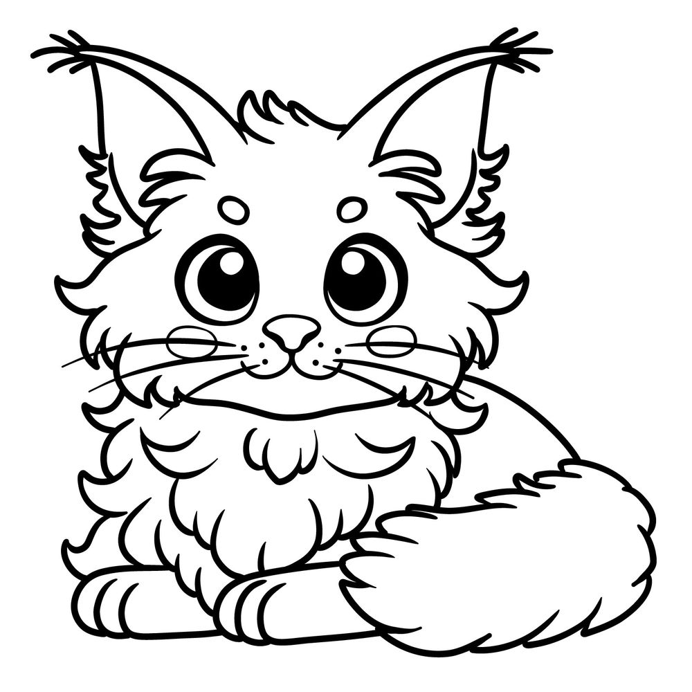 Learn How to Draw a Simple Maine Coon Cat in Cartoon Style