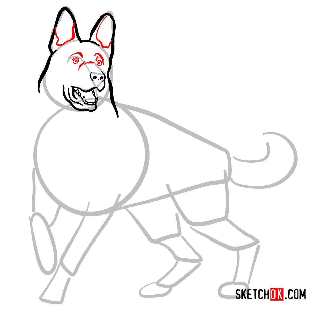 40+ Most Popular Sketch German Shepherd Dog Drawing Easy | The Teddy Theory