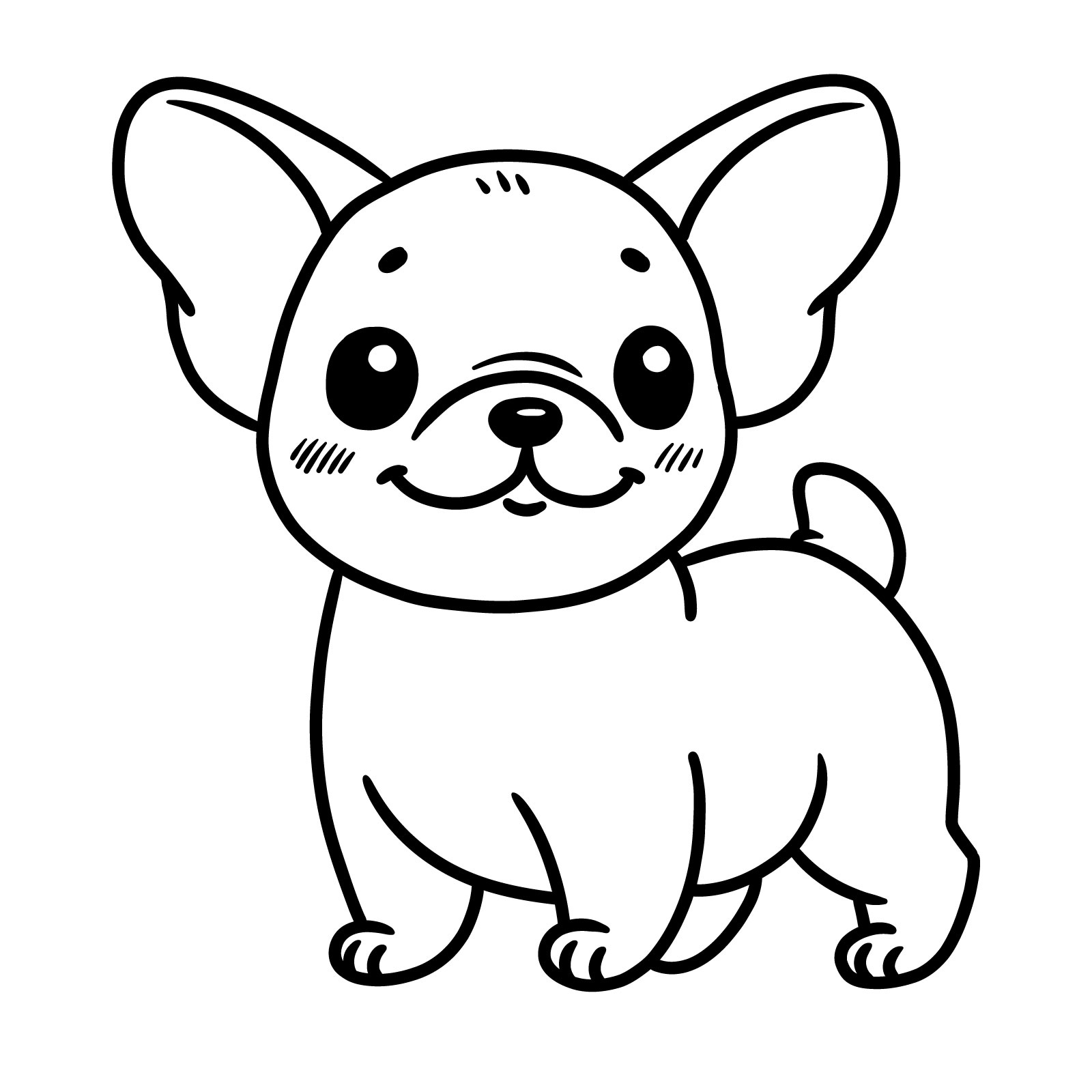 How to Draw a Cute Cartoon French Bulldog