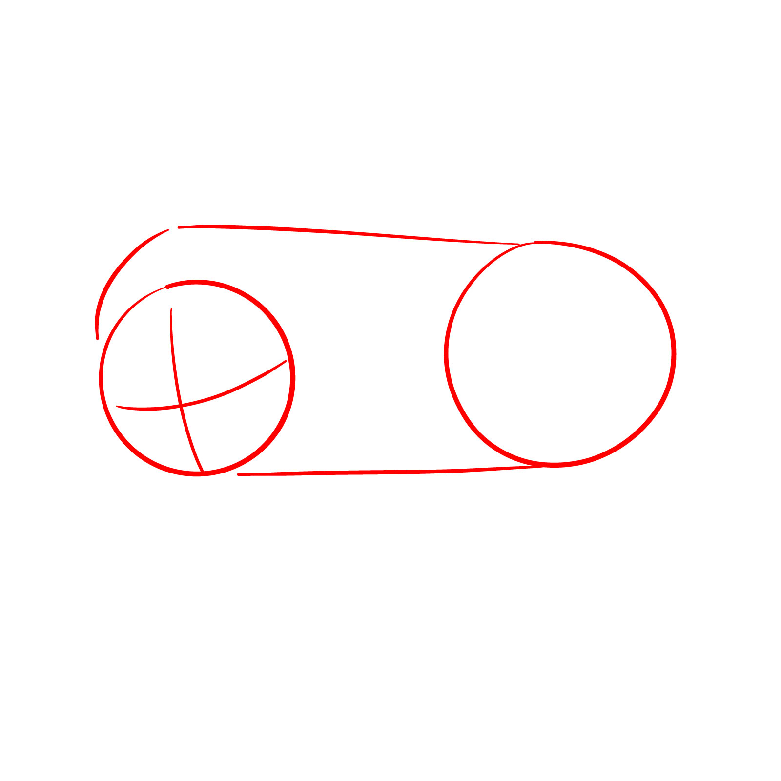 How to draw a sleeping dog, step 1, creating the basic sketch with circles for the head and body
