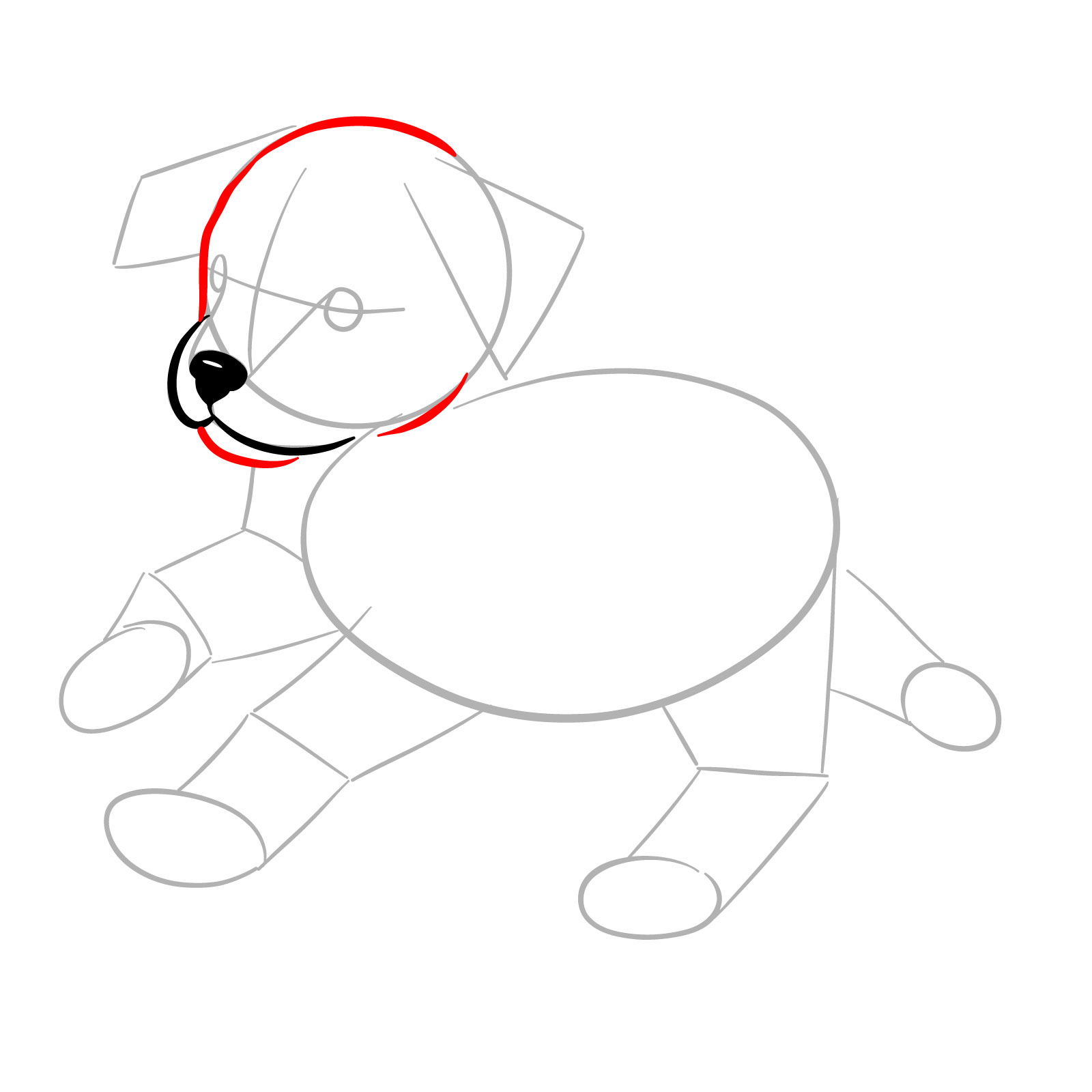 How to Draw a Running Puppy - step 05