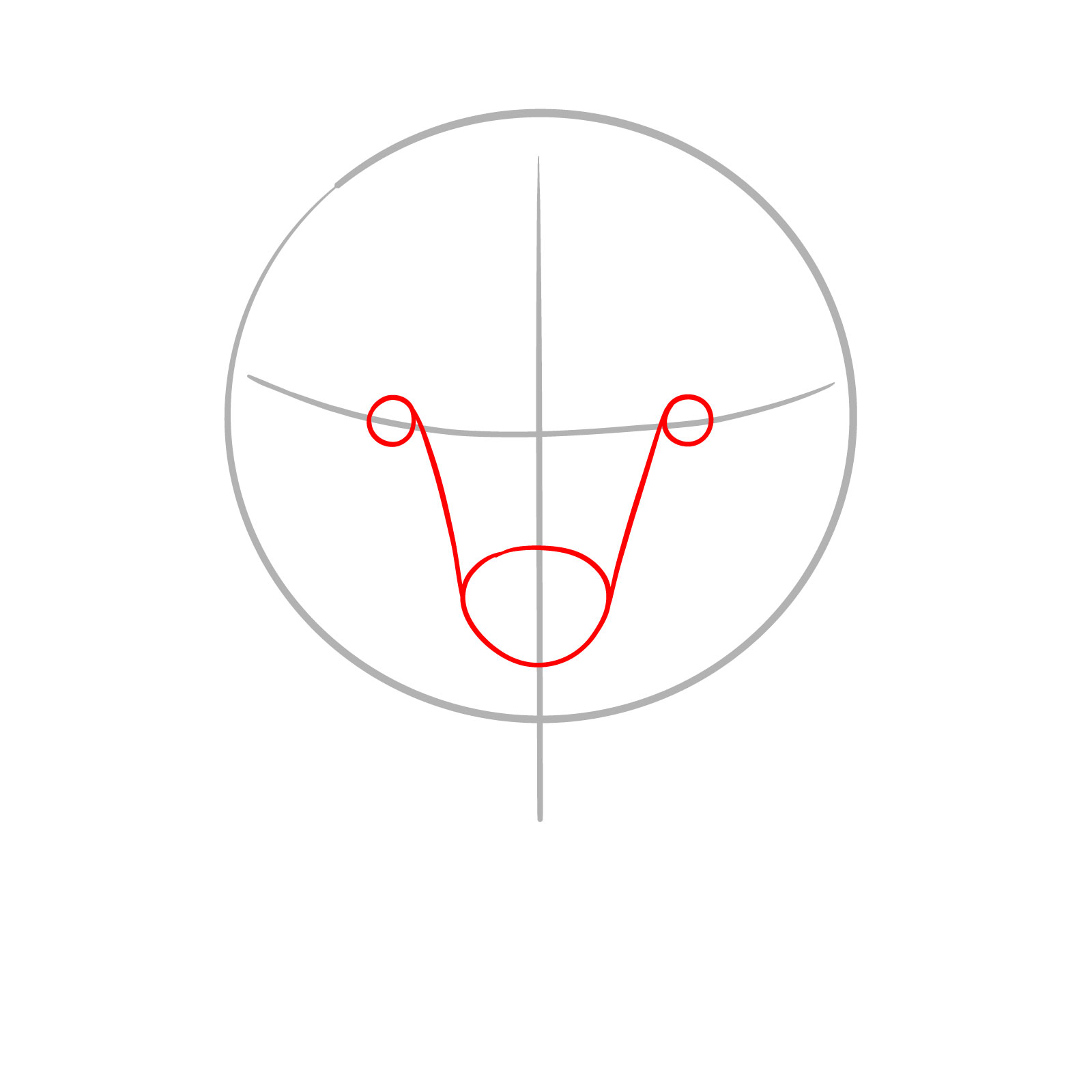 How to Draw a Puppy’s Face Front View - step 02