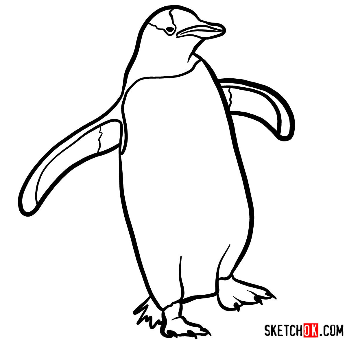 Нарисованный папуанский Пингвин