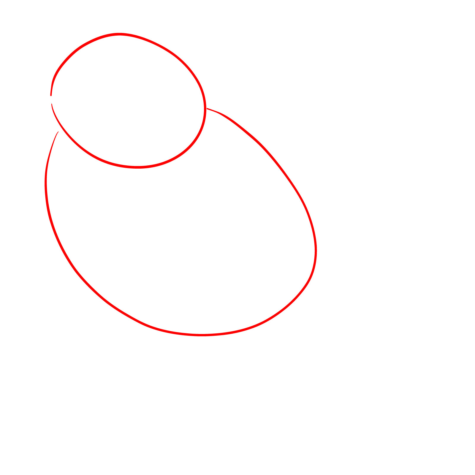 Basic ovals for robin drawing proportions - step 01