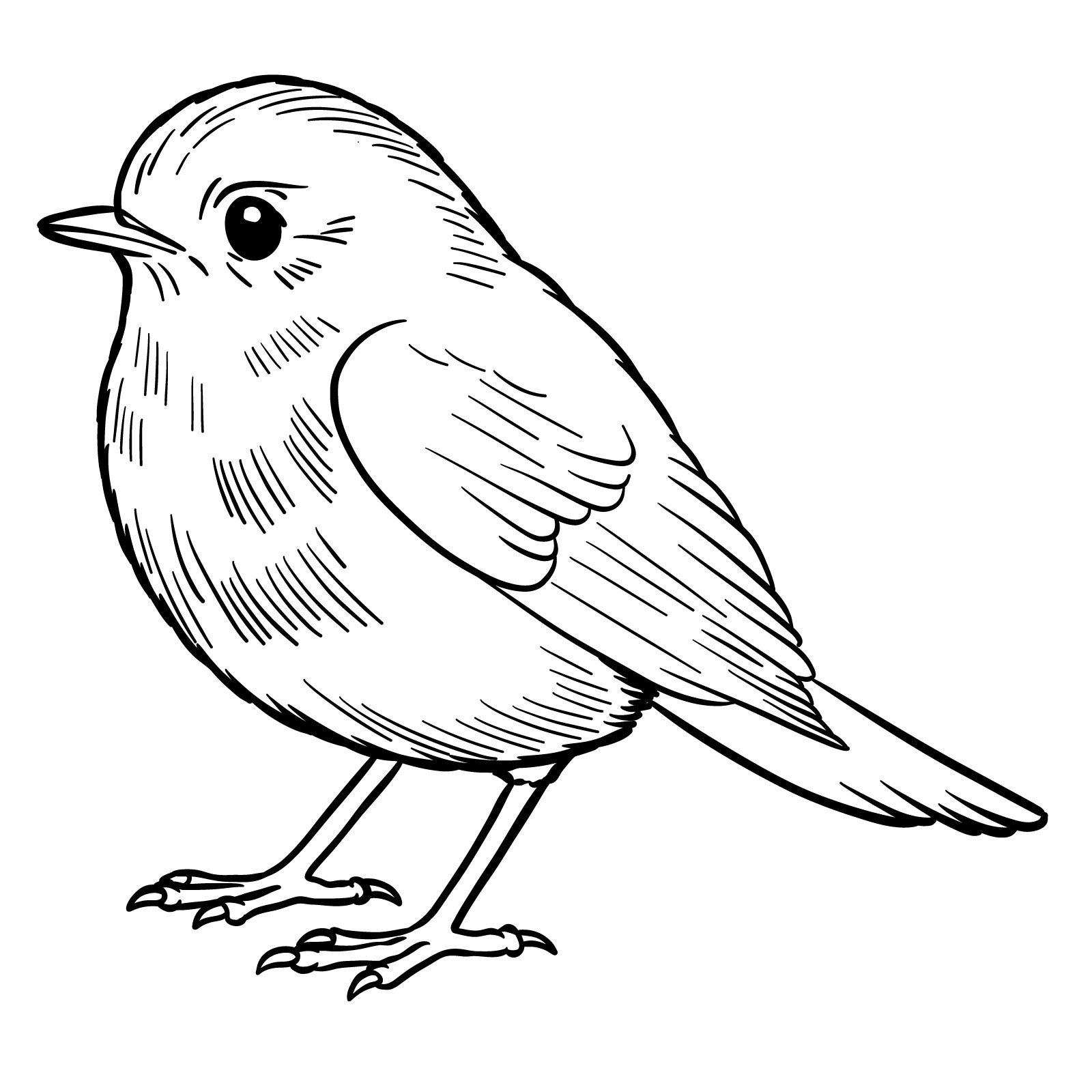 Final refined sketch for how to draw a robin bird - step 14