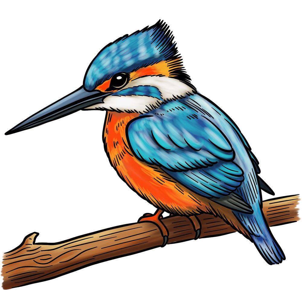 How to Draw a Kingfisher: Step-by-Step Bird Drawing Guide