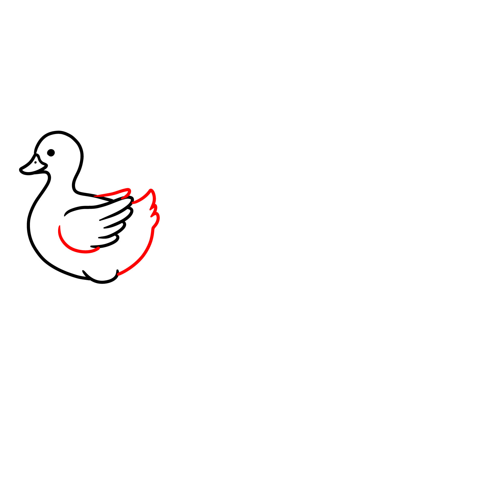 How to Draw Ducklings Following a Mother Duck - step 05