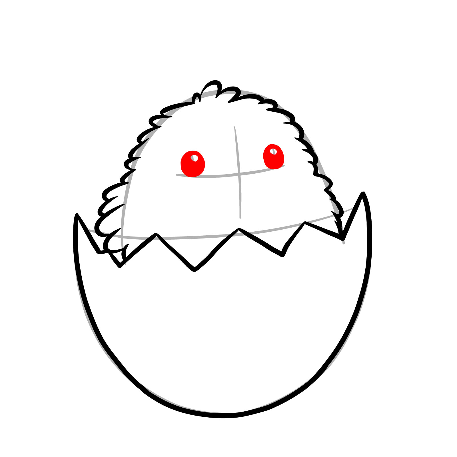 How to Draw a Chick Hatching from an Egg - step 06
