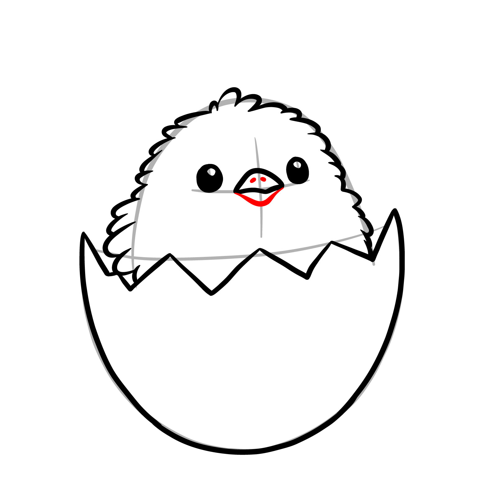 How to Draw a Chick Hatching from an Egg - step 08