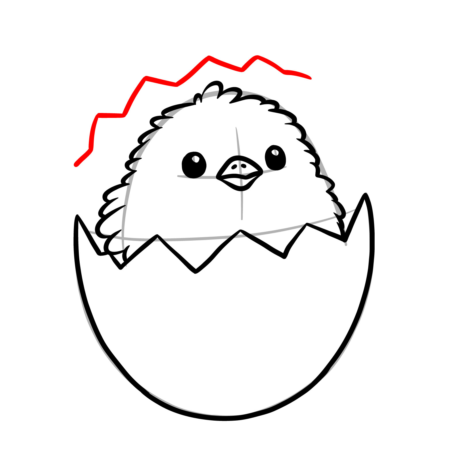 How to Draw a Chick Hatching from an Egg - step 09