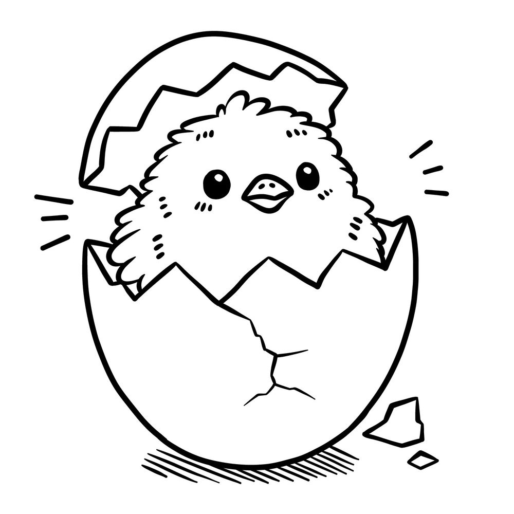 How to Draw a Chick Hatching from an Egg in 13 Easy Steps