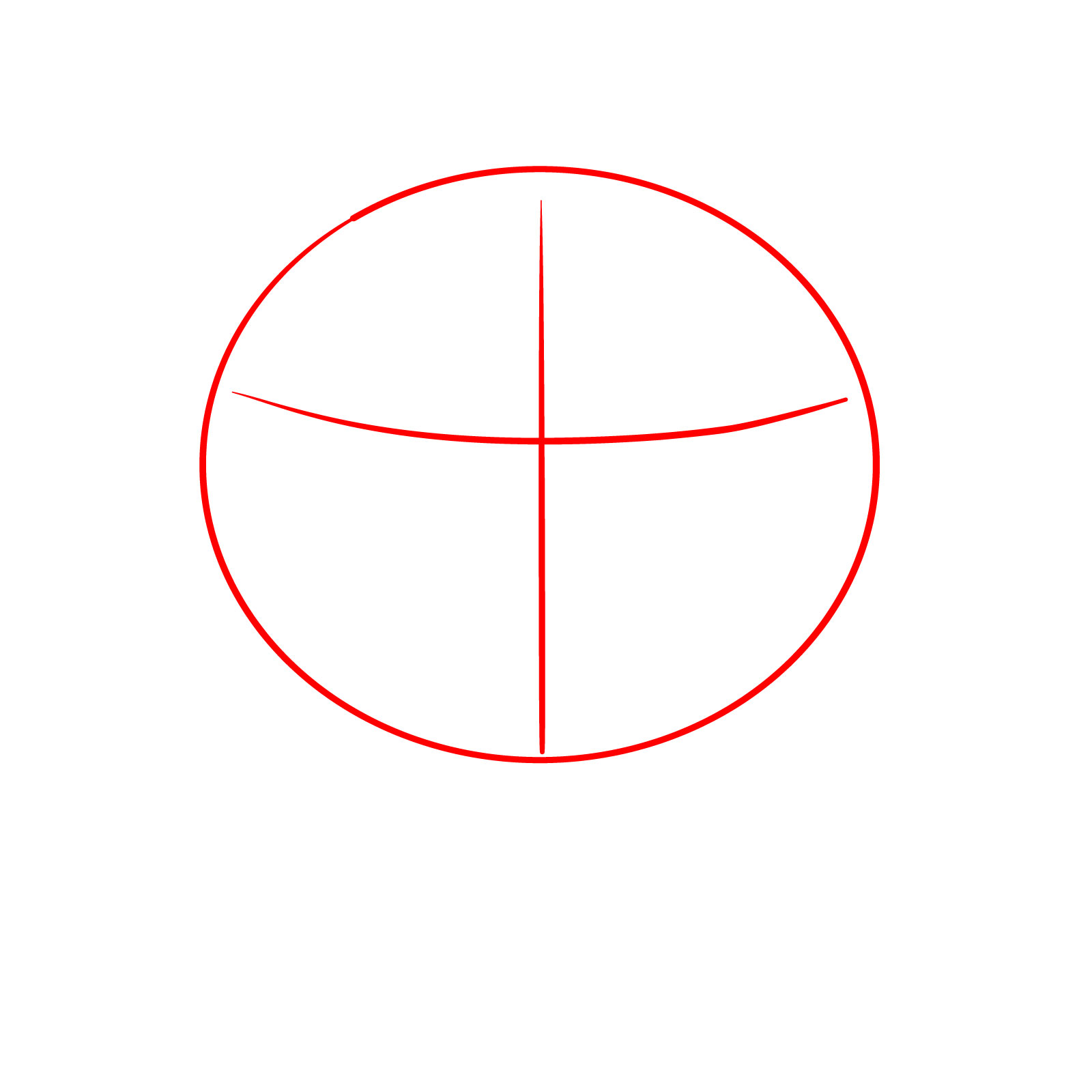 How to Draw an Owl Head in Front View - step 01