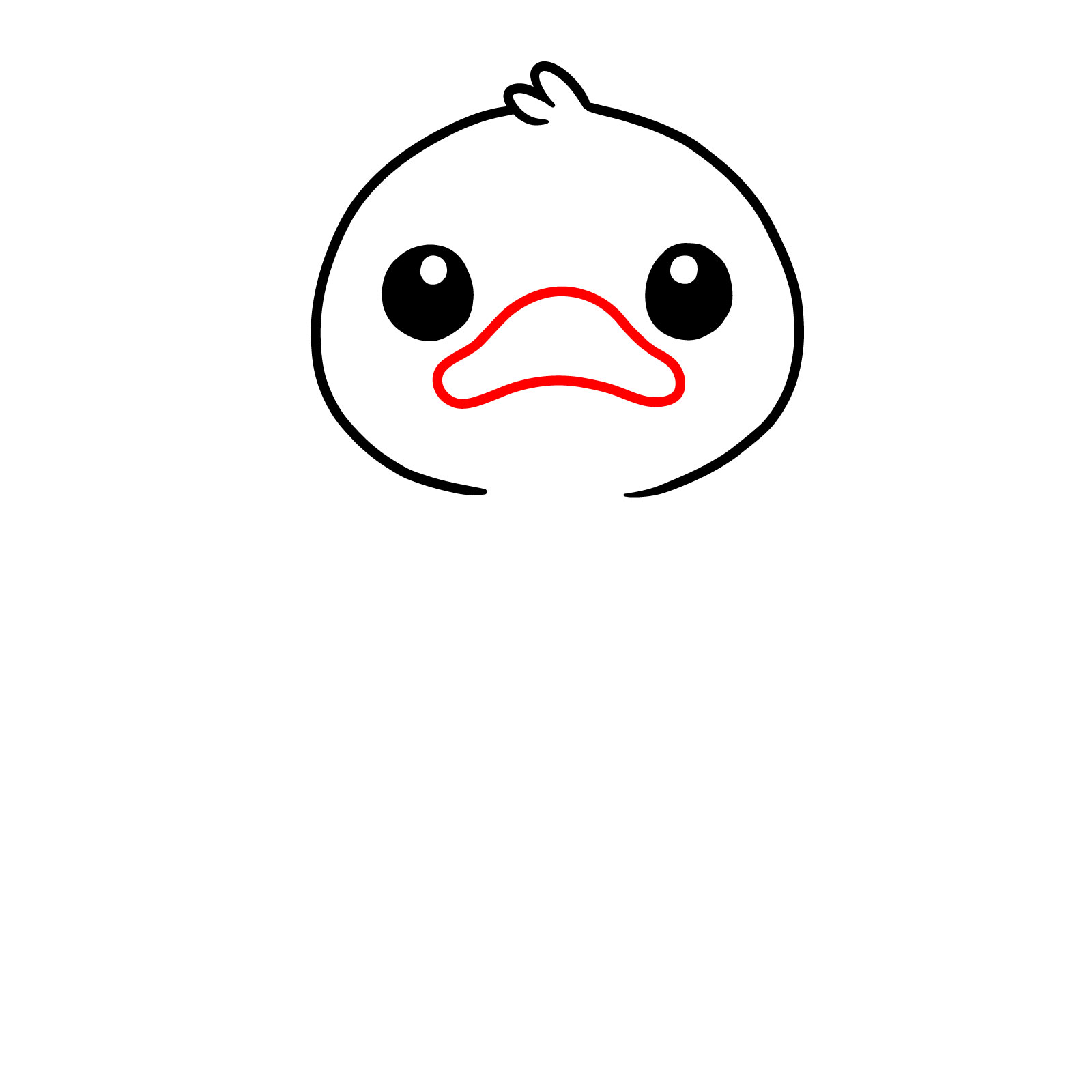 How to Draw a Cartoon Duckling - step 03