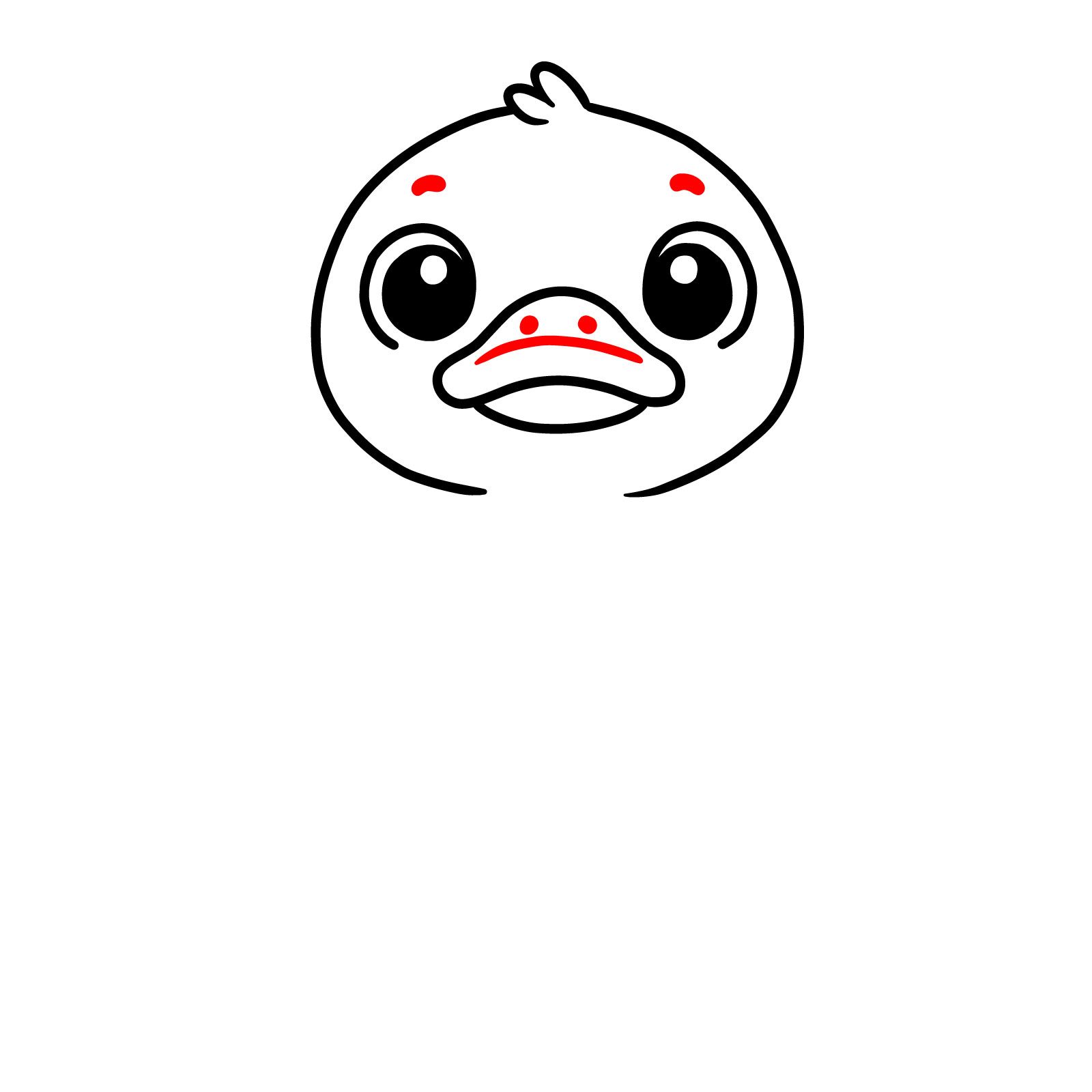 How to Draw a Cartoon Duckling - step 05