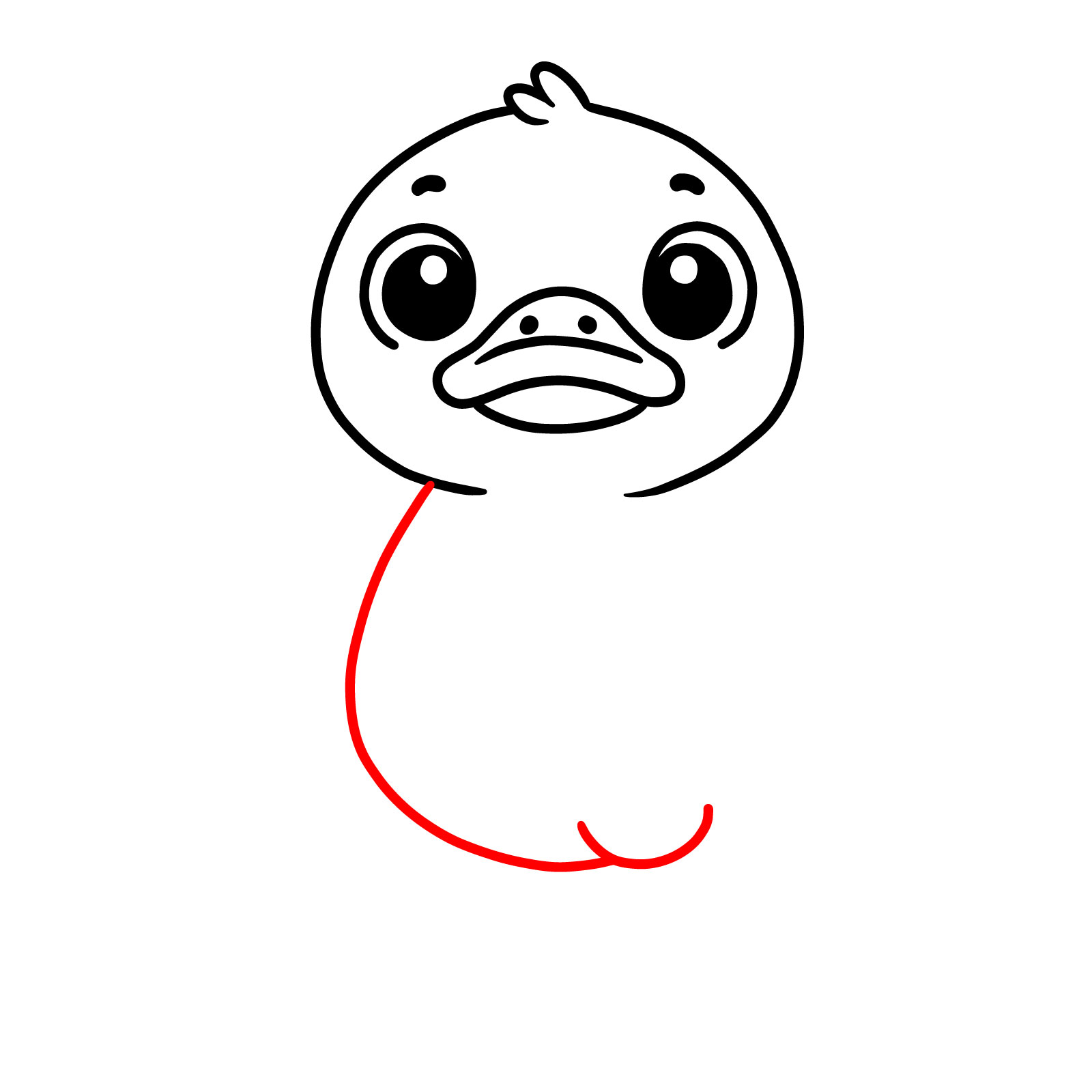 How to Draw a Cartoon Duckling - step 06