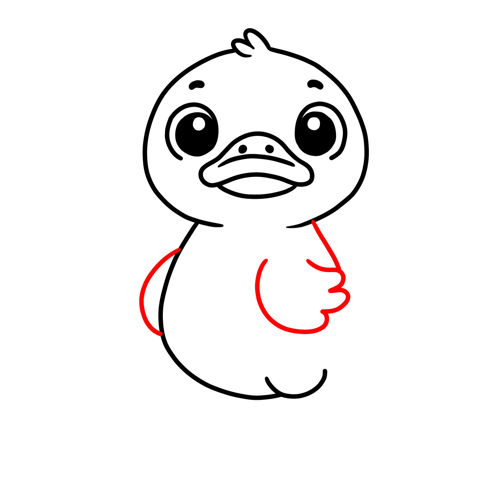 How to Draw a Cartoon Duckling - step 07