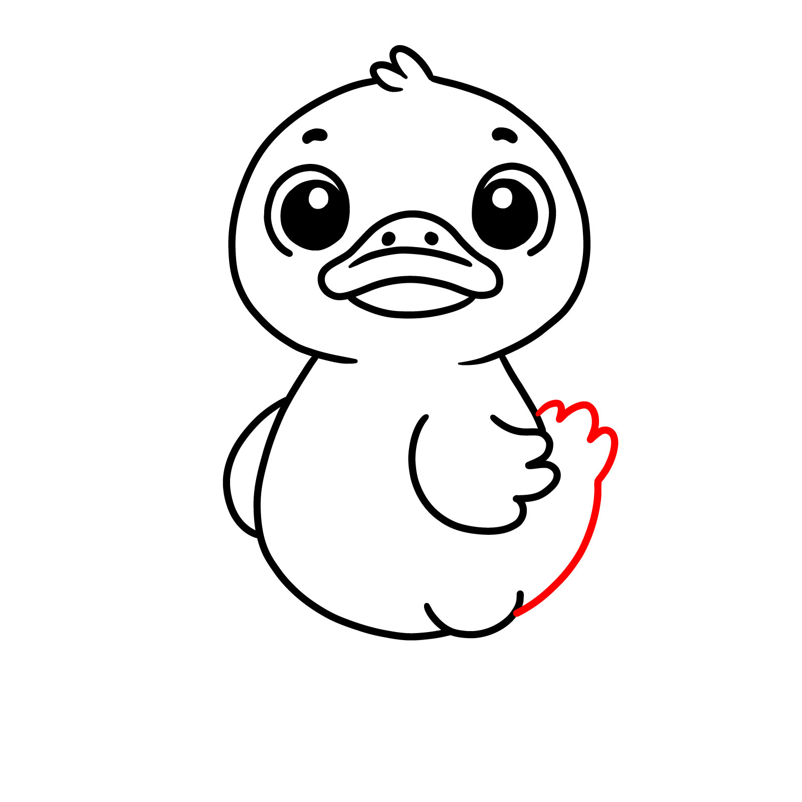 How to Draw a Cartoon Duckling - step 08