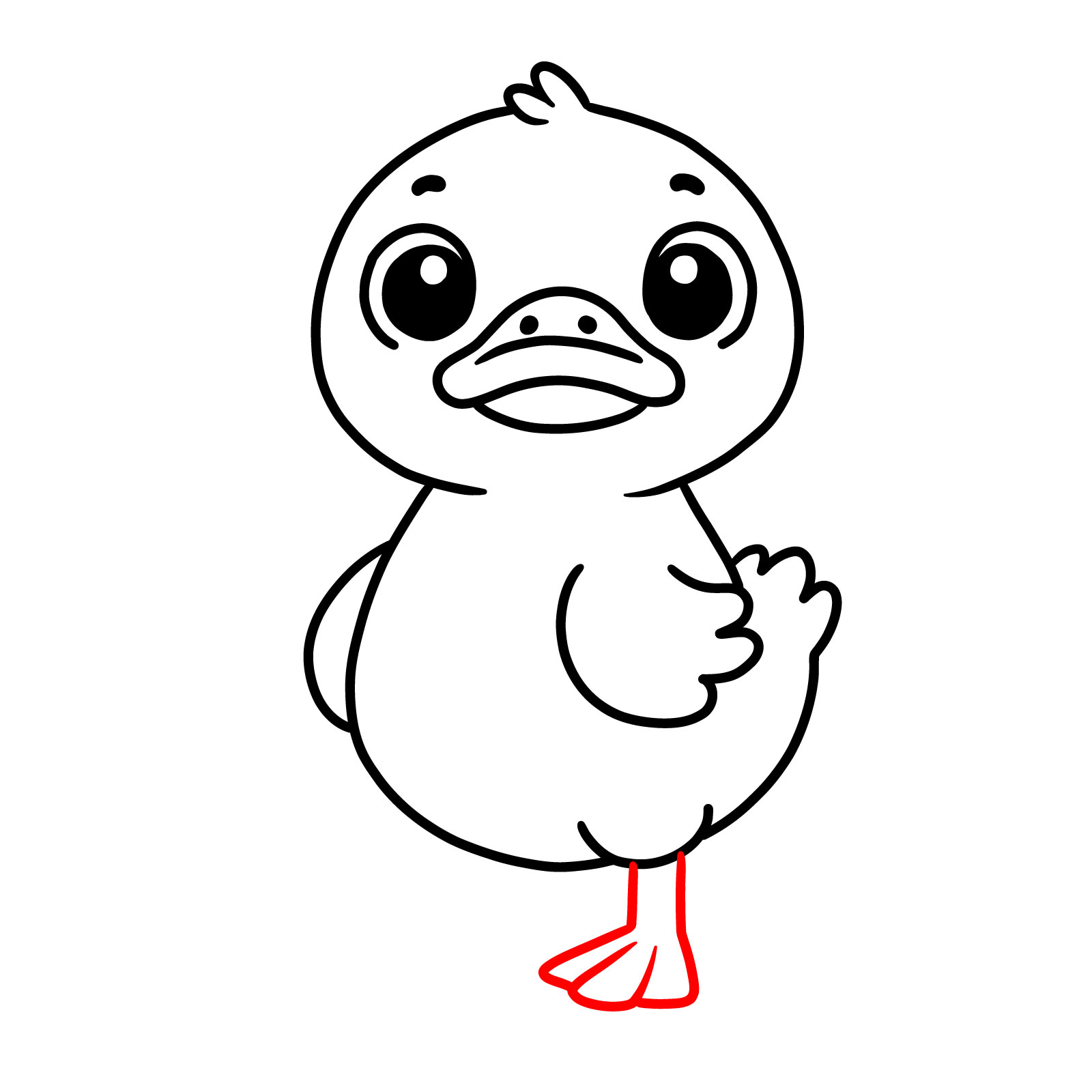 How to Draw a Cartoon Duckling - step 09