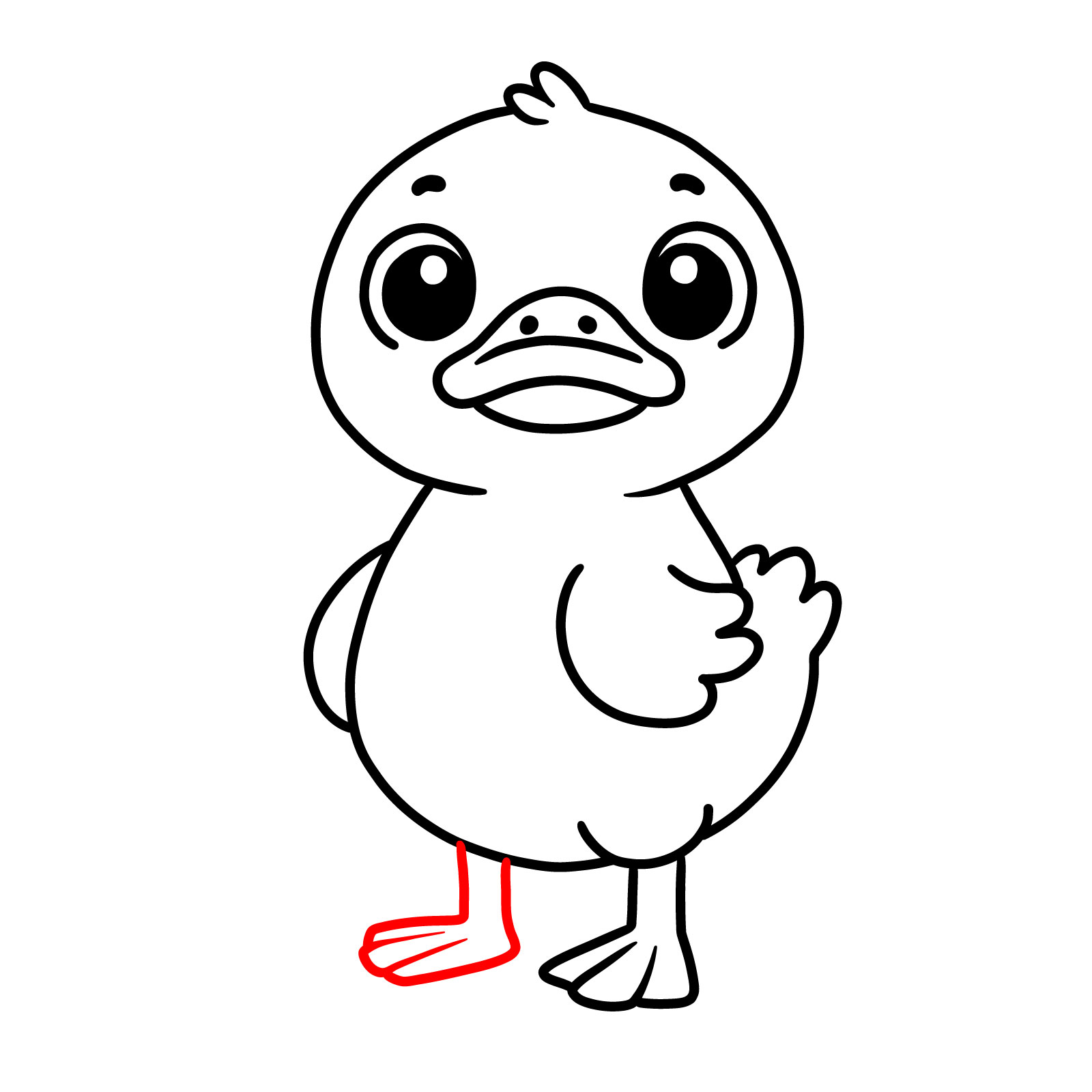 How to Draw a Cartoon Duckling - step 10