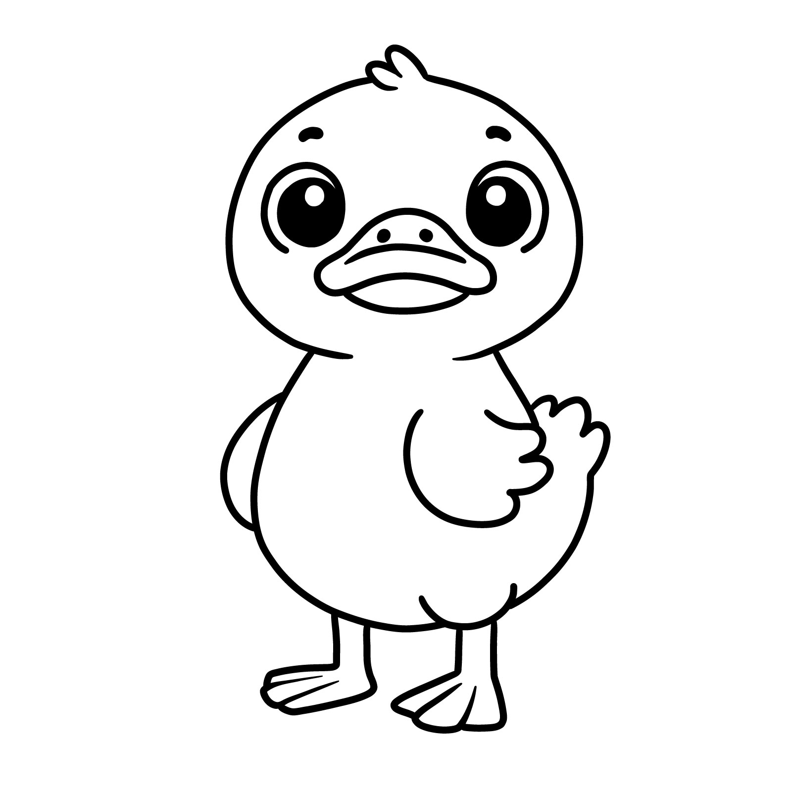 How to Draw a Cartoon Duckling - final step