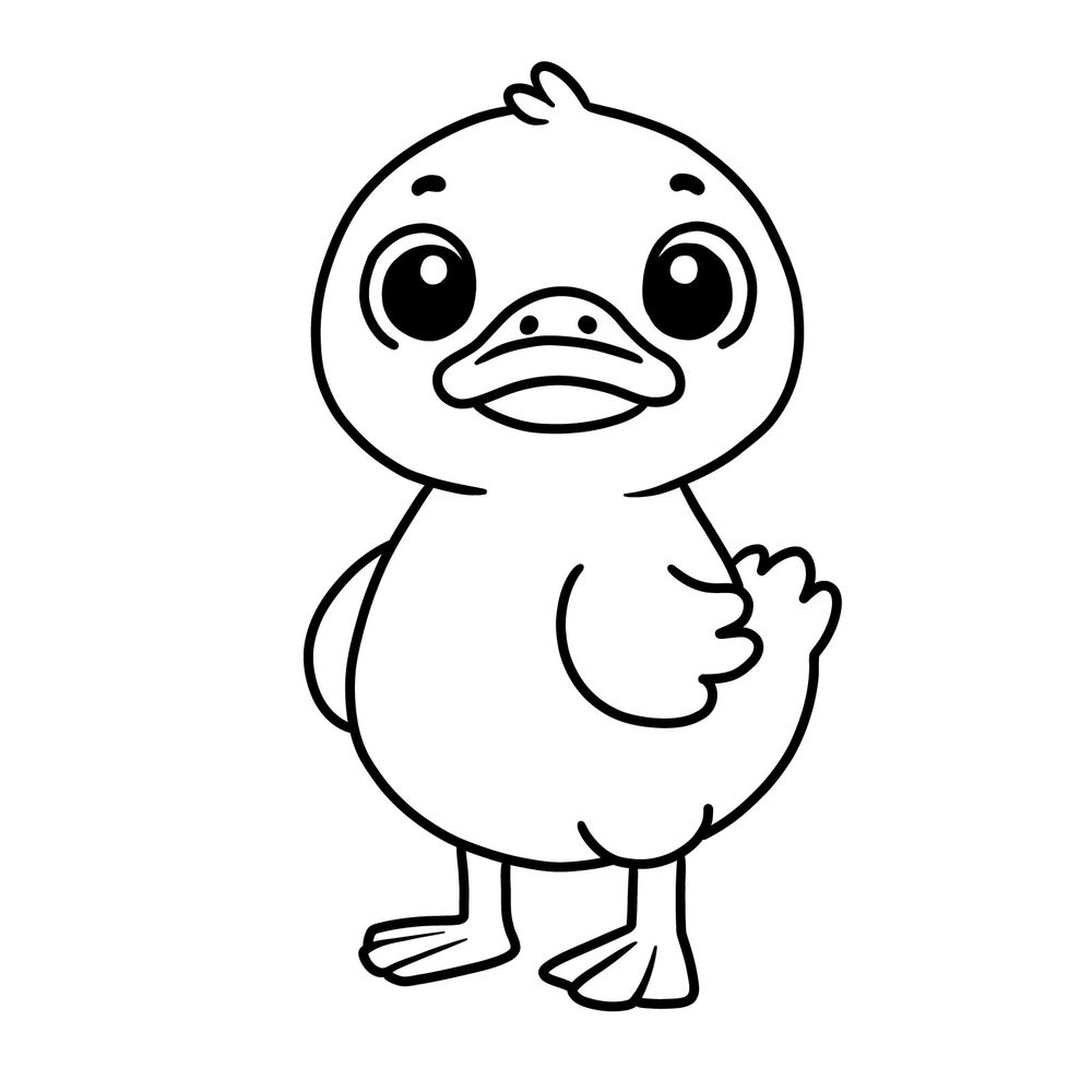 How to Draw a Cartoon Duckling: A Baby Duck Character