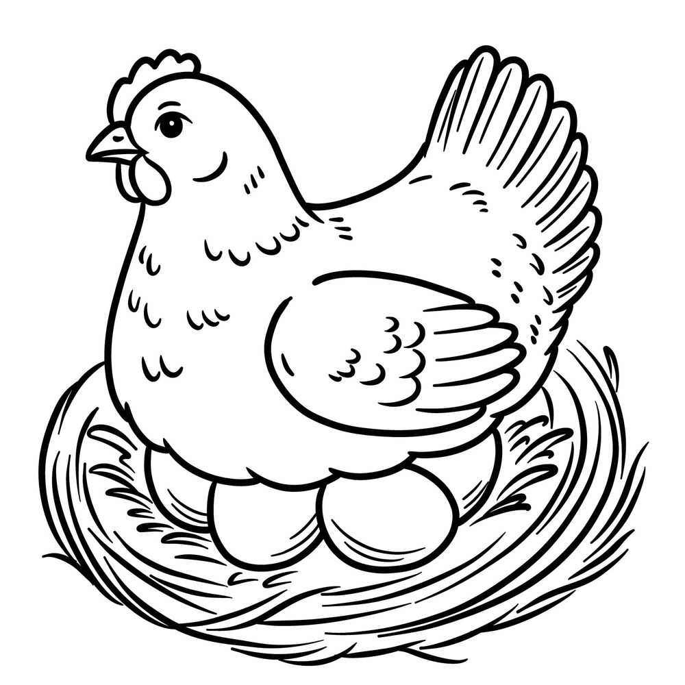 How to Draw a Mother Hen Sitting on a Nest of Eggs: Easy Guide