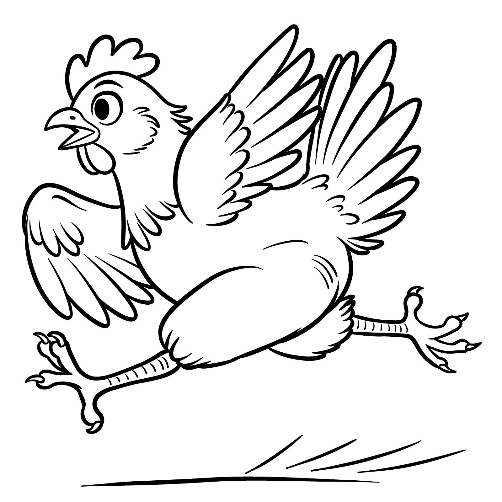 How to Draw a Running Chicken - final step