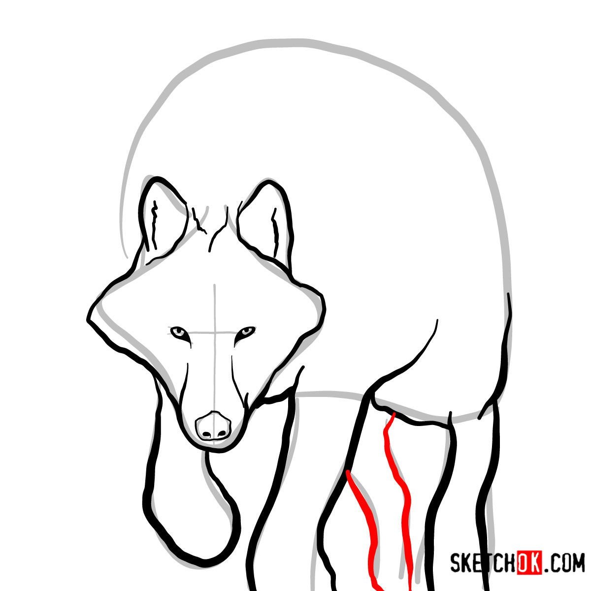 How to draw an Arctic wolf | Wild Animals - Sketchok easy drawing guides