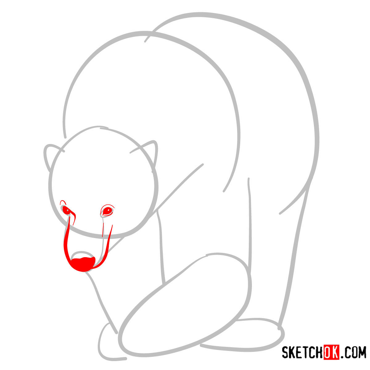 How to draw a polar bear | Wild Animals - step 03