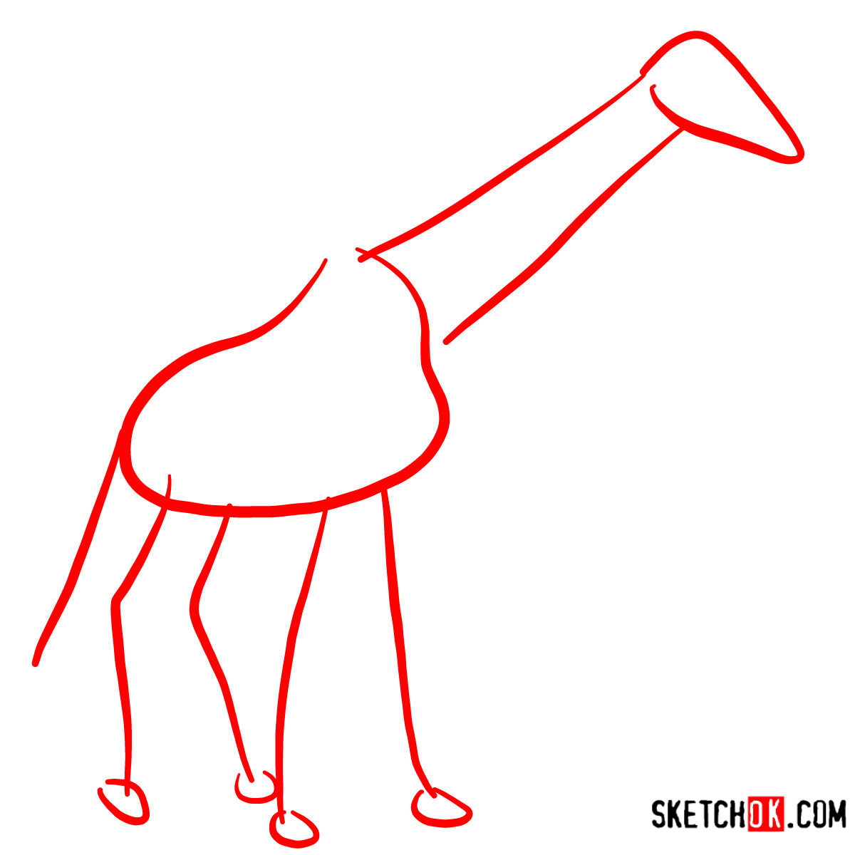 How to draw a Giraffe in full growth | Wild Animals - step 01