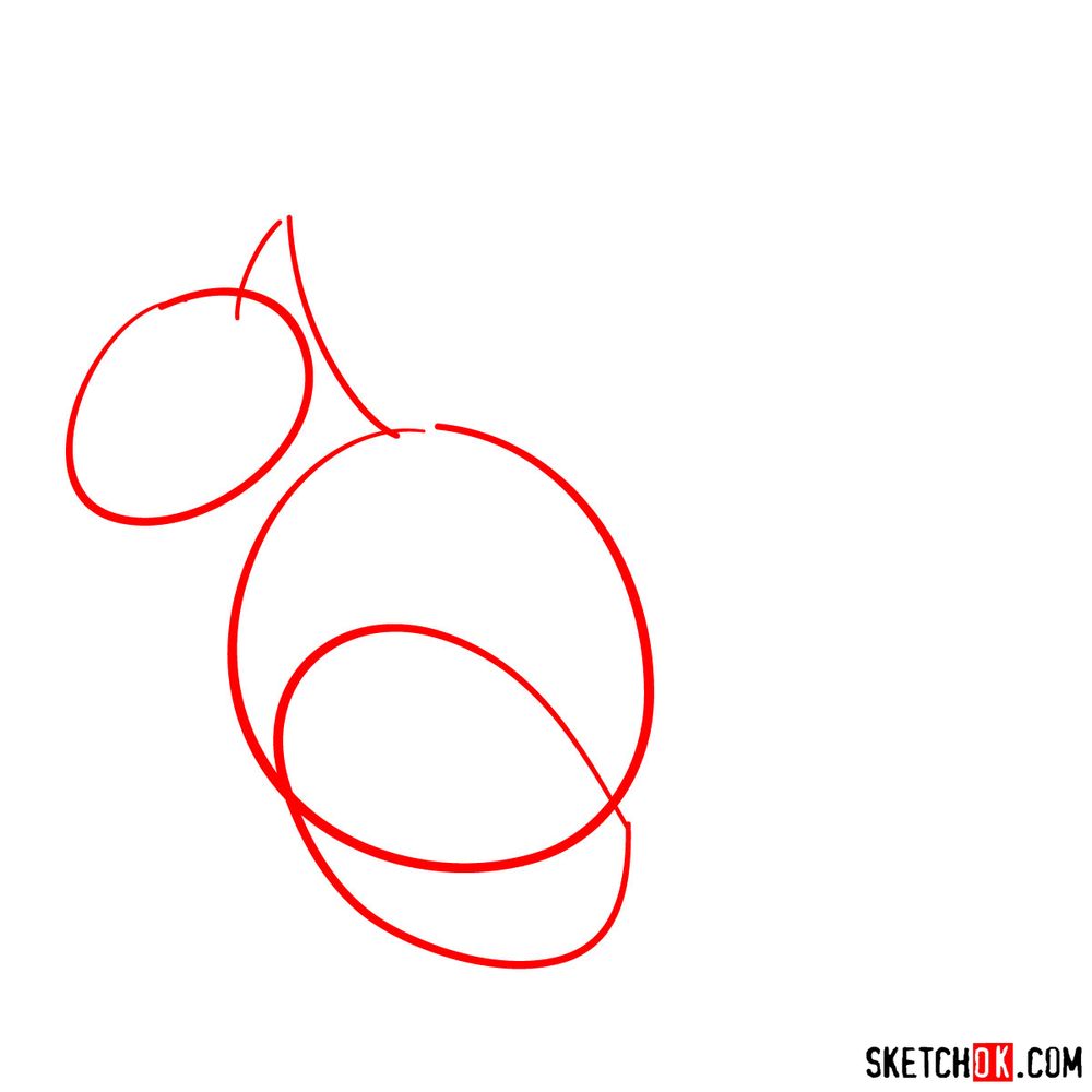 How to draw a Squirrel (side view) - step 01