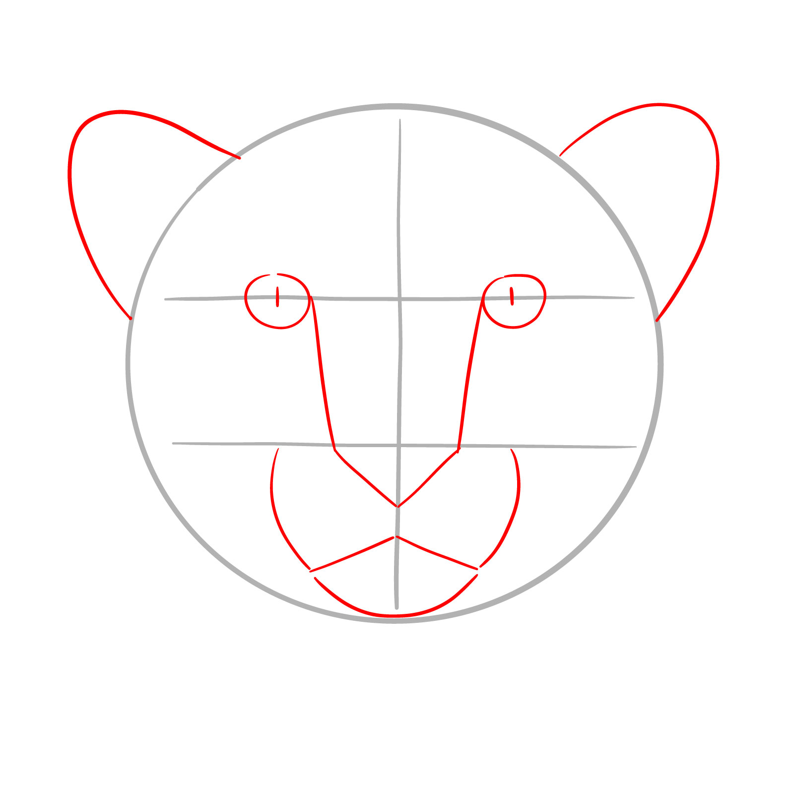 How to Draw a Cheetah Face - step 02