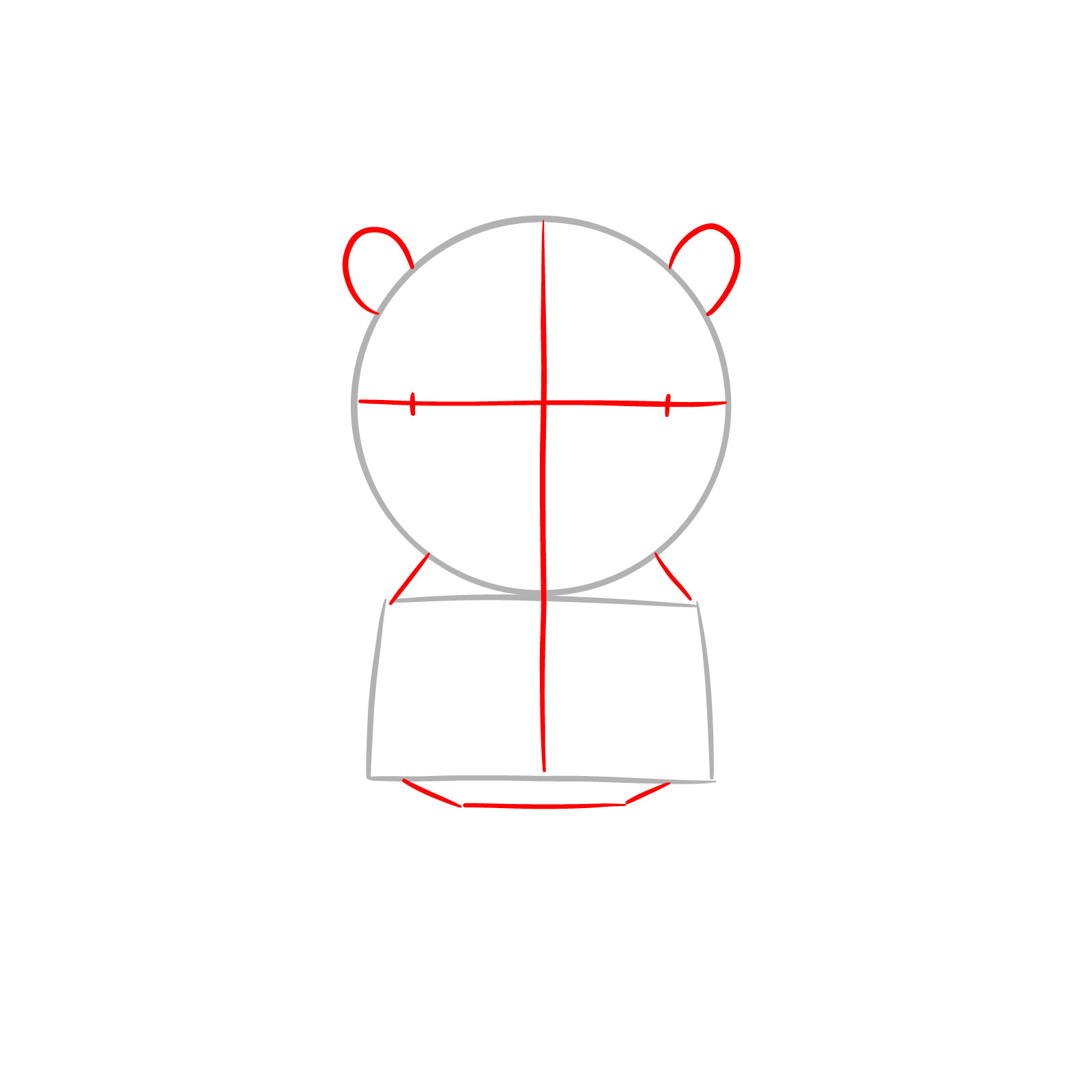 How to Draw a Hippo Full Body Front View - step 02